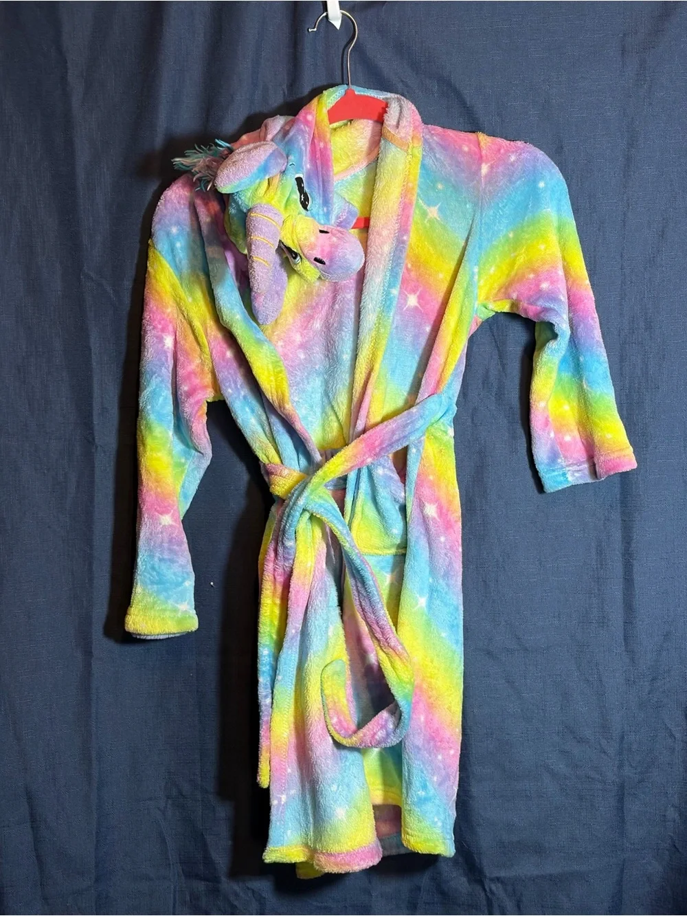 Kids Rainbow Unicorn Plush Robe - Multicolor